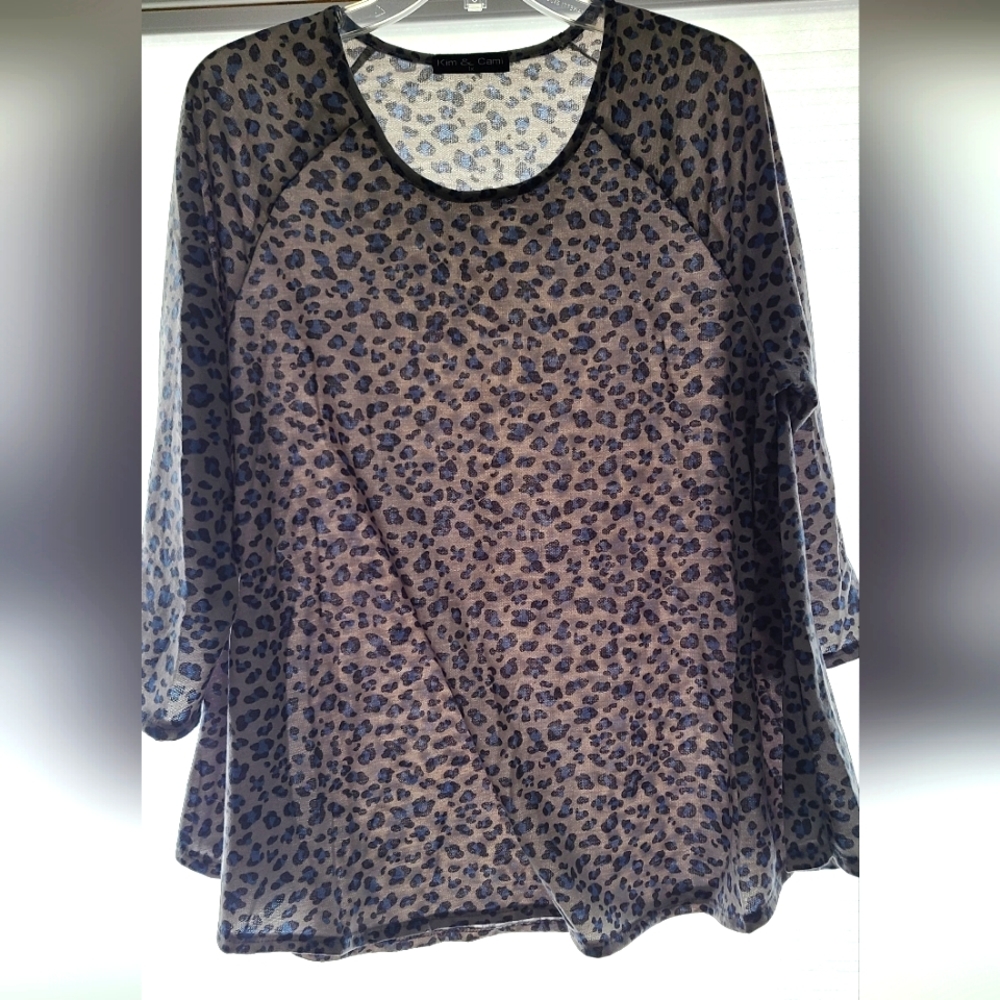 Blue Leopard Top